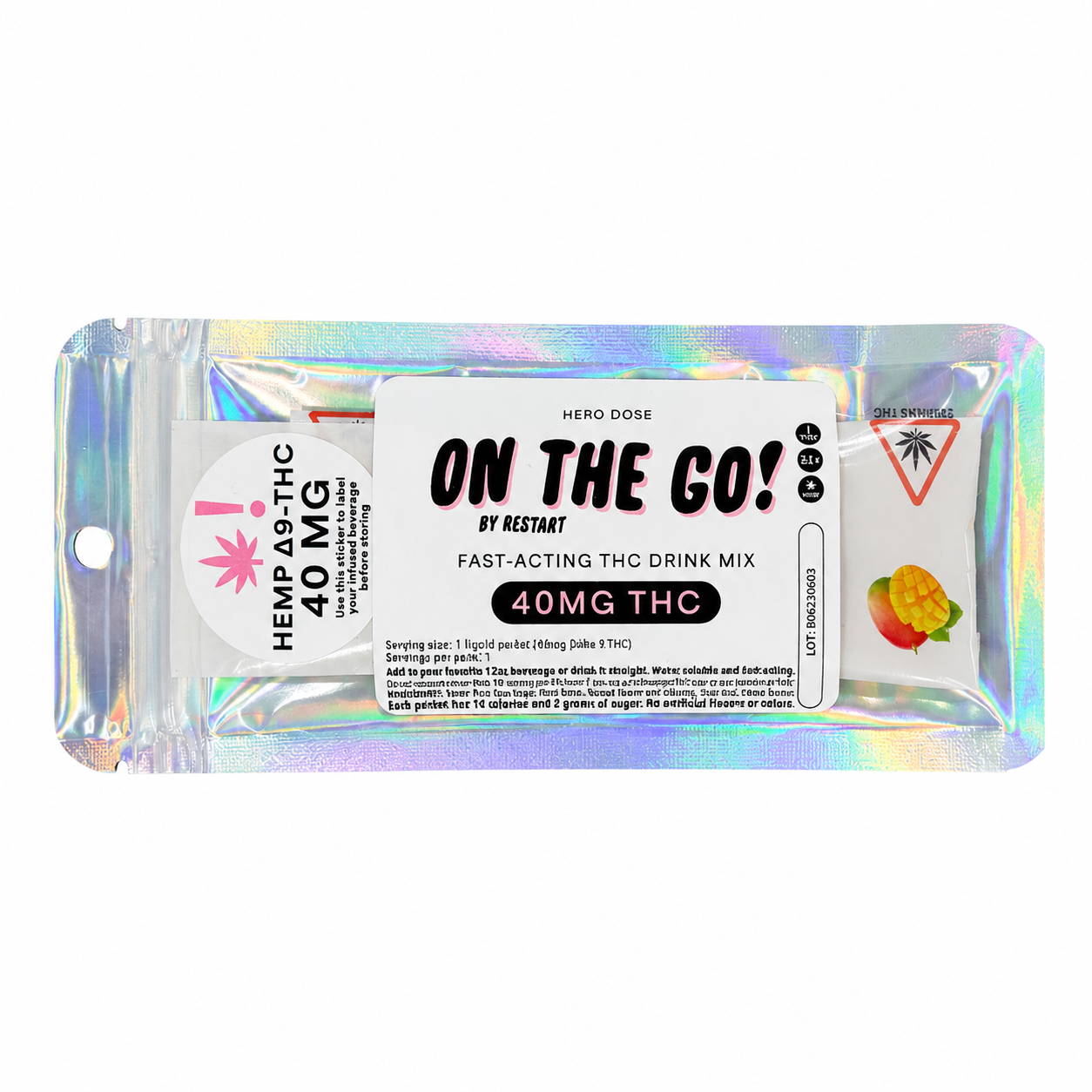 On-The-Go THC 40mg Drink Mix 1-ct / Mango